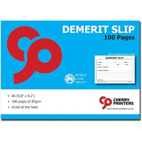 Cherry Demerit Slips for Schools and Teachers 100 (5.8 x 4.1 Inch) in-Depth and Standardized Demerit Slips per Pad Perfect for Keeping Structure and Organization