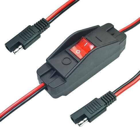 FILSHU 30A 12VDC SAE Converter Cable with ON/OFF Switch,10AWG 2Pin SAE to SAE Wire Harness Quick Connect/Disconnect SAE Connector with Dust Cap in Saudi Arabia