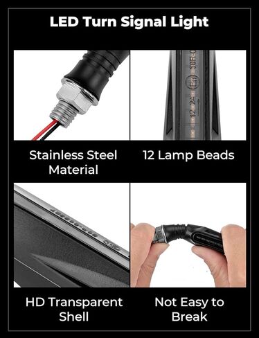 إشارات انعطاف الدراجة النارية من كيميموتو، 4 قطع مصابيح فرامل LED للدراجة النارية، أضواء نهارية كهرمانية 12 فولت للدراجات النارية، دراجة نارية ترابية in Kuwait