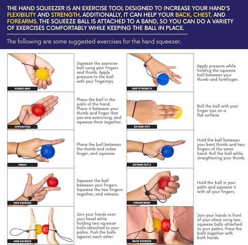 مجموعة تمارين اليد من يوبيتيتوي للقوة والعلاج مكونة من 3 قطع، أجهزة تقوية اليد، معدات كرة الضغط العلاجية لتقوية اليد، عصارات التمرين، كرات الضغط للبالغين in Kuwait