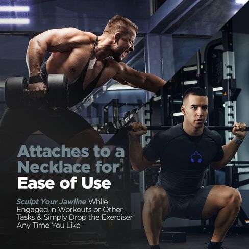جهاز تمرين الفك من لوجست - 4 مستويات مقاومة لتمرين الفك للوجه والرقبة - يستهدف عضلات الفك لتنعيم وشد الوجه ويساعد على التخلص من الذقن المزدوجة ونحت الفك يتضمن قلادة in Kuwait