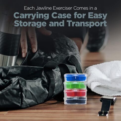 جهاز تمرين الفك من لوجست - 4 مستويات مقاومة لتمرين الفك للوجه والرقبة - يستهدف عضلات الفك لتنعيم وشد الوجه ويساعد على التخلص من الذقن المزدوجة ونحت الفك يتضمن قلادة in Kuwait