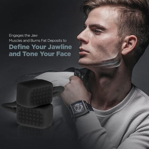 جهاز تمرين الفك من لوجست - 4 مستويات مقاومة لتمرين الفك للوجه والرقبة - يستهدف عضلات الفك لتنعيم وشد الوجه ويساعد على التخلص من الذقن المزدوجة ونحت الفك يتضمن قلادة in Kuwait