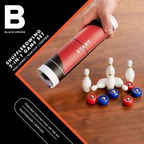 مجموعة لعبة الشفلبورد والبولينج 2 في 1 من سلسلة بلاك سيريز مع لوحة ألعاب قابلة للطي in Kuwait