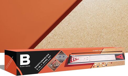 مجموعة لعبة الشفلبورد والبولينج 2 في 1 من سلسلة بلاك سيريز مع لوحة ألعاب قابلة للطي in Kuwait