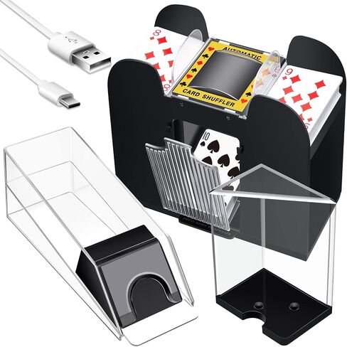 Aoriher Blackjack Game Set Including 6 Deck Automatic Card Shuffler 6 Deck Blackjack Shoe and 6 Deck Discard Tray for Texas Hold'em Card Family Home Poker Game Nights in Saudi Arabia