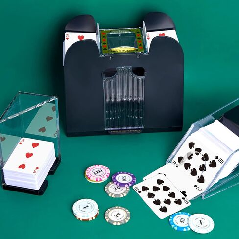Aoriher Blackjack Game Set Including 6 Deck Automatic Card Shuffler 6 Deck Blackjack Shoe and 6 Deck Discard Tray for Texas Hold'em Card Family Home Poker Game Nights in Saudi Arabia