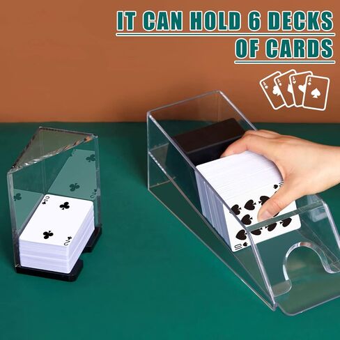 Aoriher Blackjack Game Set Including 6 Deck Automatic Card Shuffler 6 Deck Blackjack Shoe and 6 Deck Discard Tray for Texas Hold'em Card Family Home Poker Game Nights in Saudi Arabia