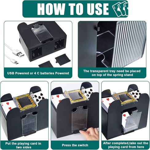 Aoriher Blackjack Game Set Including 6 Deck Automatic Card Shuffler 6 Deck Blackjack Shoe and 6 Deck Discard Tray for Texas Hold'em Card Family Home Poker Game Nights in Saudi Arabia