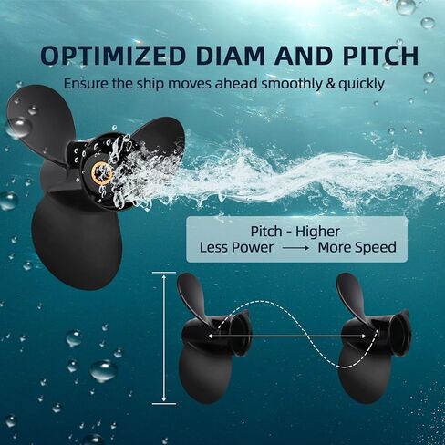 OEM ترقية 10.1x13 الألومنيوم مروحية القارب تناسب BRP جونسون Evinrude OMC Stern Drive 15-35 HP 14 Spline Tooth RH in Kuwait