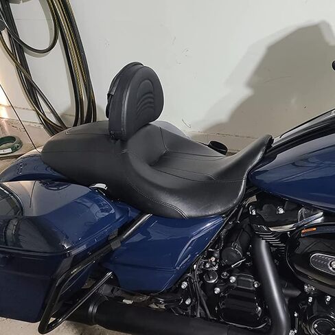 طقم مسند ظهر للسائق قابل للتعديل من AUFER مصنوع حسب الطلب متوافق مع 1997-2023 Touring Road King Street Glide Road Glide Electra Glide، أسود in Saudi Arabia