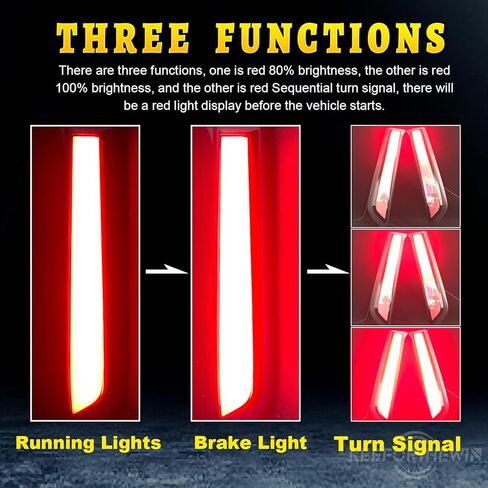 أضواء خلفية LED لمبة خلفية الفرامل مناسبة لتويوتا 4 عداء 2010-2022 ث/عدسة سوداء مدخنة القيادة الحمراء/الكبح/ملحقات ضوء إشارة الانعطاف المتسلسل in Kuwait