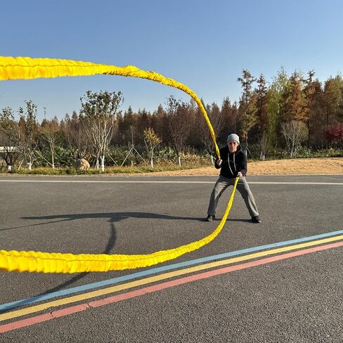 حبال المعركة المرنة ومدرب المقاومة، حبال التمرين لقوة التحمل، وتدريبات القلب والرشاقة، قابلة للتمديد حتى 30 قدمًا، 80 رطلاً in Kuwait