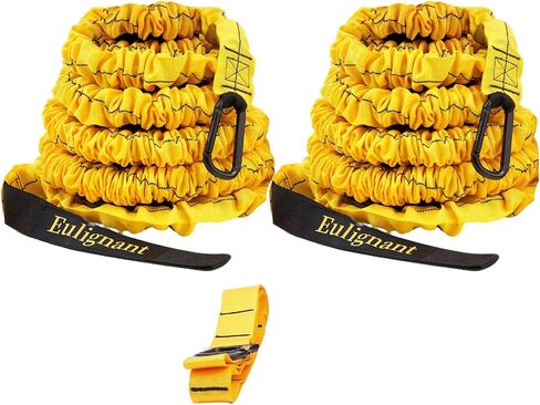 حبال المعركة المرنة ومدرب المقاومة، حبال التمرين لقوة التحمل، وتدريبات القلب والرشاقة، قابلة للتمديد حتى 30 قدمًا، 80 رطلاً in Kuwait