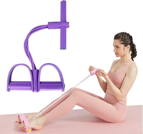 حبل شد متعدد الوظائف، 6 أنابيب مرنة لدواسة اليوجا، شريط مقاومة للشد من اللاتكس الطبيعي، معدات اللياقة البدنية، لتدريبات التخسيس على البطن/الخصر/الذراع/الساق in Kuwait