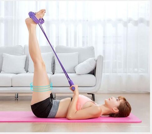 حبل شد متعدد الوظائف، 6 أنابيب مرنة لدواسة اليوجا، شريط مقاومة للشد من اللاتكس الطبيعي، معدات اللياقة البدنية، لتدريبات التخسيس على البطن/الخصر/الذراع/الساق in Kuwait