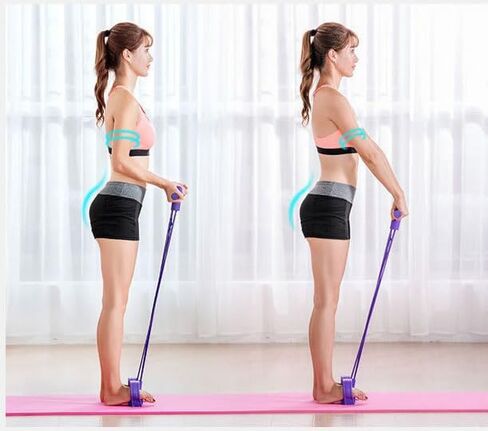 حبل شد متعدد الوظائف، 6 أنابيب مرنة لدواسة اليوجا، شريط مقاومة للشد من اللاتكس الطبيعي، معدات اللياقة البدنية، لتدريبات التخسيس على البطن/الخصر/الذراع/الساق in Kuwait