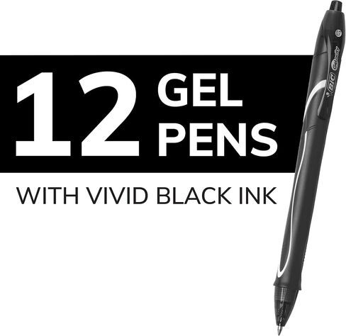 BIC Gelocity Quick Dry Blue Gel Pens, Medium Point (0.7mm), 12-Count Pack, Retractable Gel Pens With Comfortable Full Grip in Saudi Arabia