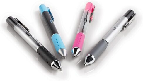 TUL Gel Pens, Retractable, Fine Point, 0.5 mm, Gray Barrel, Black Ink, Pack of 12 in Kuwait