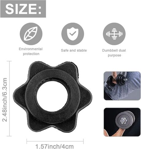 6 قطع من أطواق الفينيل سبينلوك لقضبان الحديد القياسية مقاس 1 بوصة رياضية مضادة للانزلاق وياقة قفل دوار ومشابك لولبية للدمبل لرفع الأثقال وتدريبات اللياقة البدنية in Kuwait