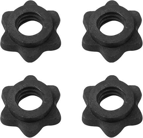 Dumbbell Hex Nut, 2 Pairs Weight Lifting Spinlock Collars Nonslip Screw Clamp Replacement Parts for Barbells Bars Fitness Training Sports(Black) in Saudi Arabia