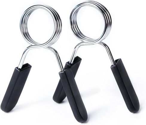 مشابك رفع الأثقال الأولمبية من ريت فيت، أطواق بمشبك زنبركي مقاس 5.08 سم مع مقبض بلاستيكي سهل - زوج من ملحقات رفع الأثقال لمشابك قفل المقبض والدمبل in Kuwait