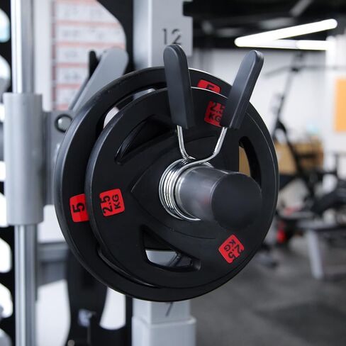 مشابك رفع الأثقال الأولمبية من ريت فيت، أطواق بمشبك زنبركي مقاس 5.08 سم مع مقبض بلاستيكي سهل - زوج من ملحقات رفع الأثقال لمشابك قفل المقبض والدمبل in Kuwait