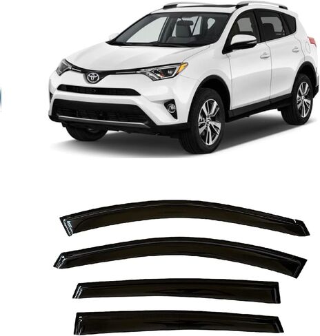 2013-2018 Side Window Deflector Visors for Toyota RAV4 LE XLE SE Limited Platinum Black Tinted Rain Guards 2014 2015 2016 2017 in Kuwait