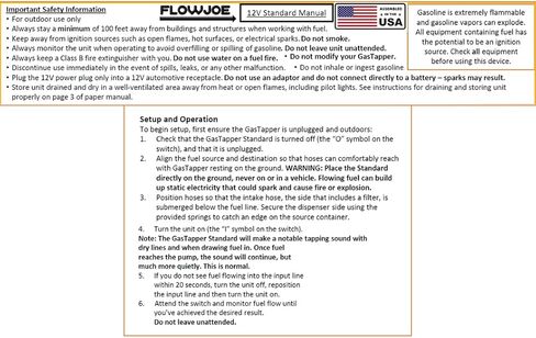 مضخة نقل الوقود القياسية 12 فولت من GasTapper تنقل 30 جالونًا من الغاز في الساعة. رائعة للاستخدام في أجهزة التحضير وUTV والقوارب والمعدات والمركبات والبنزين والديزل وما إلى ذلك. تم تصنيعها في الولايات المتحدة الأمريكية. in Kuwait