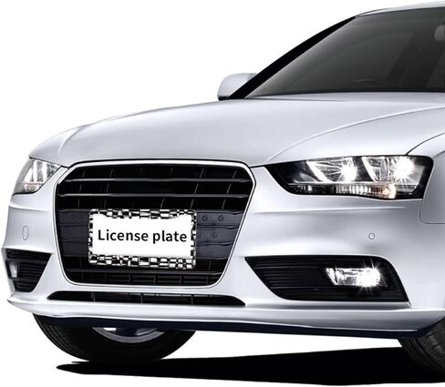 إطار لوحة ترخيص الشطرنج باللونين الأبيض والأسود - قطعة واحدة من لوحة ترخيص فسيفساء مربعة مجردة من الألومنيوم بتصميم شخصي للسيارة وأجزاء خارجية للسيارات وغطاء ملصق سيارة مضحك للرجال والنساء مع غطاء لولبي in Kuwait