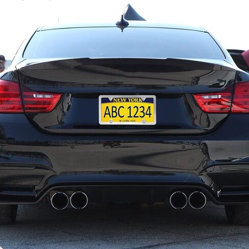 Carbon Fiber License Plate Frame- 1 Pack100% Handcrafted Real Carbon Fiber Cloth Wrapped Holder, Slim Black Stainless Steel Car Tag Cover with Screws Caps, Rattle Proof Pad, 4 Hole in Kuwait