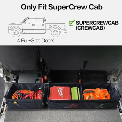 Under Seat Storage Truck Tool Box Organizer for Truck Underseat Storage 2015-2023 Ford F150 F250 F350 Dhevy Dilverado Upgraded Black Organizer Accessories (Black) in Kuwait