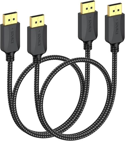 XiAyriky DisplayPort to DisplayPort Cable 1.5 FT, 10-Pack Thin DP Display Port Cable Adapter Male to Male 4K, 2k@165Hz/ 144Hz for Computer, Docking Station, Monitor and More in Saudi Arabia
