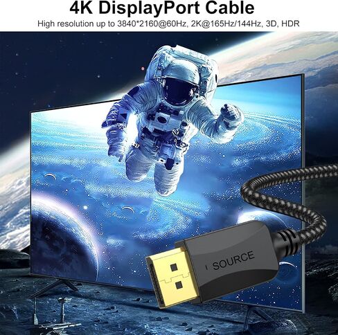 XiAyriky DisplayPort to DisplayPort Cable 1.5 FT, 10-Pack Thin DP Display Port Cable Adapter Male to Male 4K, 2k@165Hz/ 144Hz for Computer, Docking Station, Monitor and More in Saudi Arabia