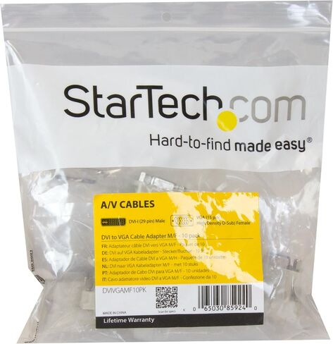 StarTech.com DVI to VGA Cable Adapter - F/M - DVI to VGA connector - DVI to VGA Converter - DVI to VGA Adapter (DVIVGAFM) Beige (Pack of 2) in Saudi Arabia