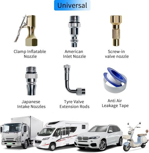 مقياس ضغط الإطارات الرقمي من SUNFATT، منفاخ الإطارات مع مقياس الضغط، (0-200 رطل لكل بوصة مربعة) مجموعة قياس الإطارات والضاغط مع وصلة توصيل سريعة ومنفاخ، دقة عرض 0.1، ملحقات للسيارة والشاحنة in Kuwait