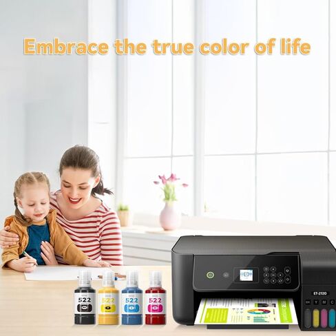 522 زجاجة إعادة تعبئة الحبر، استبدال حبر إعادة التعبئة المتوافق مع Epson Ecotank ET-2800 ET-2720 ET-2803 ET-4800 ET-4700 إلخ. طابعات Eco Tank، عبوات حبر طابعة EcoTank عالية السعة T522 in Kuwait