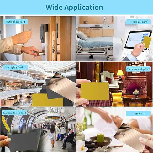بطاقة ائتمان من الفولاذ المقاوم للصدأ، 2 فراغات بطاقة ائتمان معدنية ذهبية مرآة DIY 4442 فتحة رقاقة مع شريط مغناطيسي Hico 3 مسارات للتحكم في الوصول أو بطاقات مفاتيح الفندق والمزيد in Kuwait
