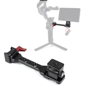 Adjustable Gimbal Monitor Mount Phone Mount with Quick Release NATO Clamp Cold Shoe Mount for DJI Ronin RS 4 / RS 4 Pro/RS 3 / RS 3 Pro/RS 3 Mini/RS 2 / RSC 2 Stabilizers (Dark Red)