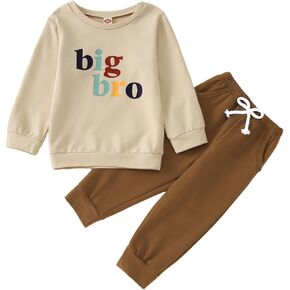 Big Brother Outfit Toddler Kid Boy Big Bro Sweatshirt Long Sleeve Shirt Pullover Tops Pants Fall Winter Clothes Set
