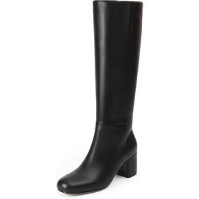 iiimmu Knee High Boots for Women Round Toe Boots 2.5 IN Chunky Heel Zipper Knee High Boots Dress Fashion Trendy High Heel Boots