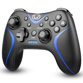 Cehensy Switch Controller,Bluetooth Switch Pro Controllers for Nintendo Switch/Lite/OLED/PC Window,PC Gaming Controller with Programmable Buttons,Wake up,Gyro Axis,Turbo,Dual Vibration,Black/Blue