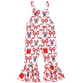 Kayotuas Toddler Baby Girl Halloween Outfit Jumpsuit Sleeveless Floral Pumpkin Ghost Bell Bottom Romper Overalls Fall Clothes