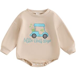 Rtnnsbbfcm Newborn Baby Boy Girl Golf Outfit Long Sleeve Romper Shirts Infant Bubble Bodysuit Infant Fall Winter Cute Clothes