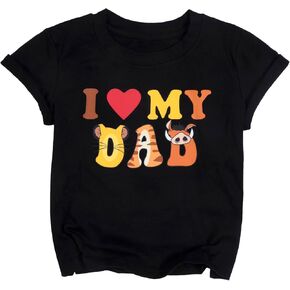 I Love My Mom Dad T-Shirt for Toddler Girls Boys Dad Mom's Bestie Toddler Shirt Best Gift for Mom Dad
