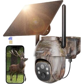 usogood 4G LTE Solar Cellular Trail Cameras, 360°Game Camera with Night Vision Motion Activated IP66 Waterproof, 2K Security Camera Wireless Outdoor No WiFi Need, Remote Phone Access