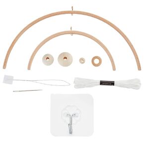 1set Nursery Wooden Frame DIY Handmade Kit Crib Mobile Wind Chime Bed Wood Mobile Hanger Wooden Frame Ornaments Handmade Kit