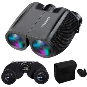 Binoculars for Adults- 12x25 HD High Powered Binoculars for Adults with Clear Low Light Vision,BaK4 Prisms & FMC Lens,Binoculars for Hunting Hiking,Waterproof Binoculars for Bird Watching
