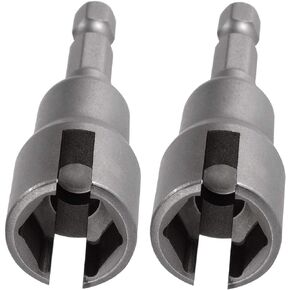 2pcs Power Wing Nut Driver, Steel Wing Nut Drill Bit Socket Wrench Tool Set, 1/4" Hex Shank for Panel Nuts, Screws Eye, C Hook Bolt, Q-Hanger
