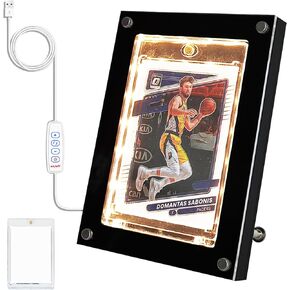 Acrylic Trading Card Display Frame, Clear Baseball Card Frame Wall Display, Wall Mount Trading Card Display Stand, Baseball Card Display Case with 4 35pt Magnetic Card Holders